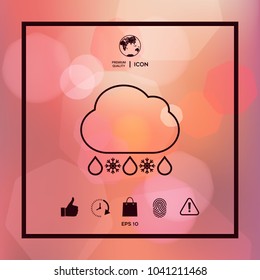 Cloud rain snow line icon