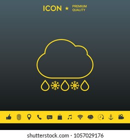 Cloud rain snow line icon