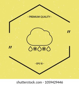 Cloud rain snow line icon