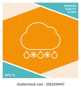 Cloud rain snow line icon