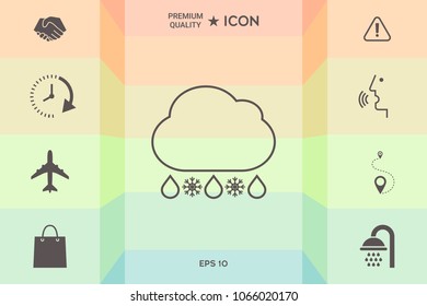 Cloud rain snow line icon