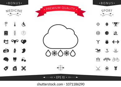 Cloud rain snow line icon