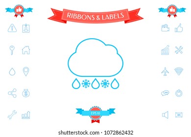 Cloud rain snow line icon