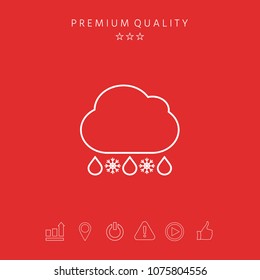 Cloud rain snow line icon