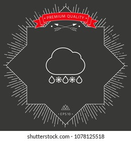 Cloud rain snow line icon