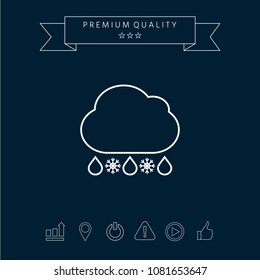 Cloud rain snow line icon