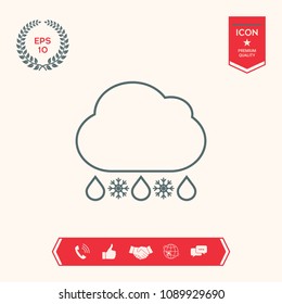 Cloud rain snow line icon