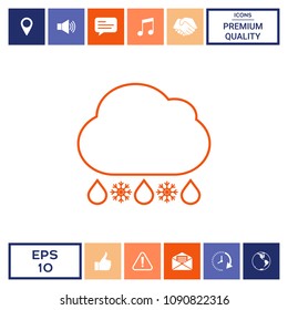 Cloud rain snow line icon