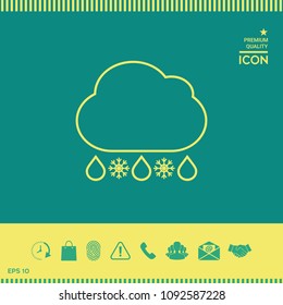 Cloud rain snow line icon