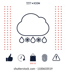 Cloud rain snow line icon