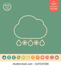 Cloud rain snow line icon