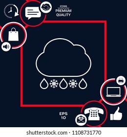 Cloud rain snow line icon