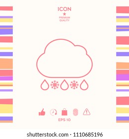 Cloud rain snow line icon