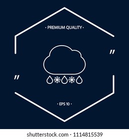 Cloud rain snow line icon
