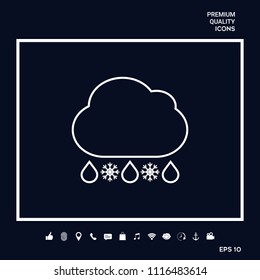 Cloud rain snow line icon