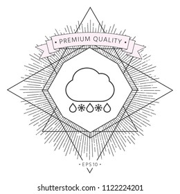 Cloud rain snow line icon