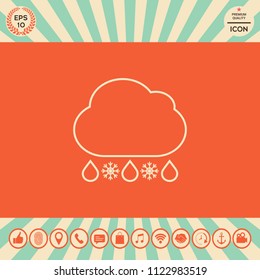 Cloud rain snow line icon