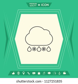 Cloud rain snow line icon