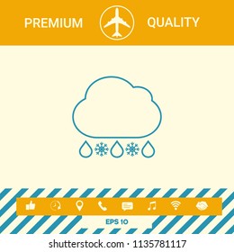 Cloud rain snow line icon
