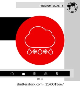 Cloud rain snow line icon