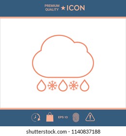 Cloud rain snow line icon