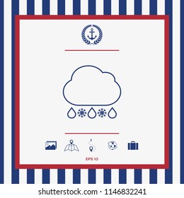Cloud rain snow line icon