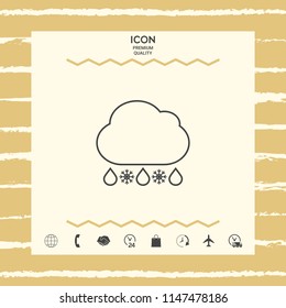 Cloud rain snow line icon