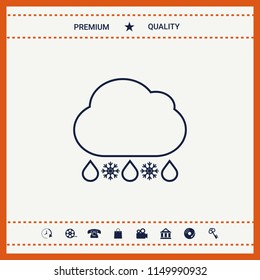 Cloud rain snow line icon