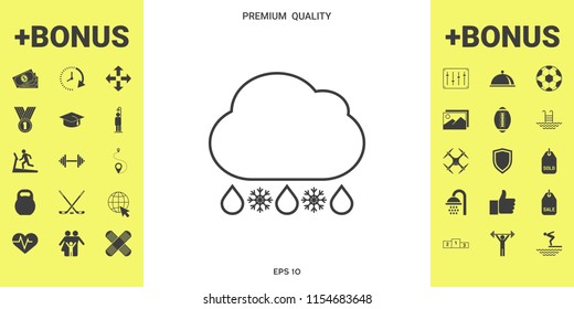 Cloud rain snow line icon