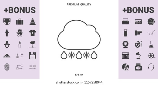 Cloud rain snow line icon - graphic elements for your design