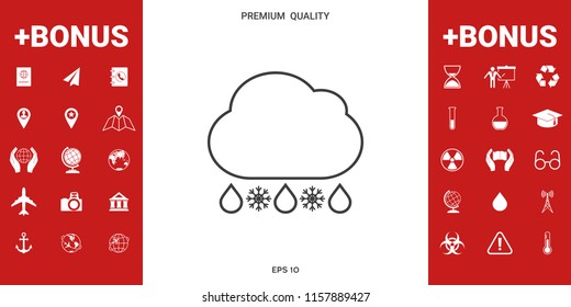 Cloud rain snow line icon