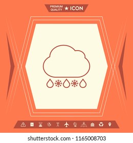 Cloud rain snow line icon