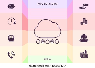 Cloud rain snow line icon