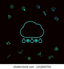 Cloud rain snow line icon