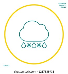 Cloud rain snow line icon. Graphic elements for your design