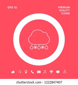 Cloud rain snow line icon. Graphic elements for your design