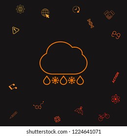 Cloud rain snow line icon. Graphic elements for your design