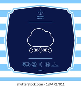 Cloud rain snow line icon. Graphic elements for your design