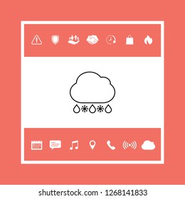 Cloud rain snow line icon. Graphic elements for your design