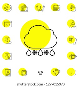Cloud rain snow line icon. Graphic elements for your design