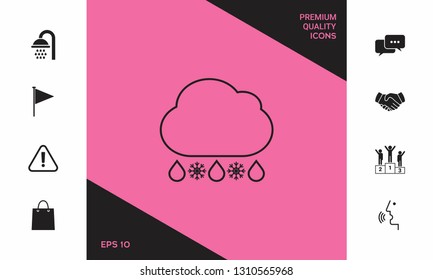 Cloud rain snow line icon. Graphic elements for your design