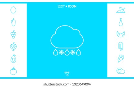 Cloud rain snow line icon. Graphic elements for your design