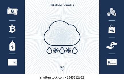 Cloud rain snow line icon. Graphic elements for your design