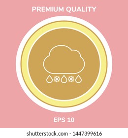 Cloud rain snow line icon. Graphic elements for your design