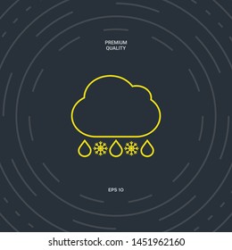 Cloud rain snow line icon. Graphic elements for your design