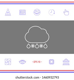 Cloud rain snow line icon. Graphic elements for your design