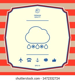 Cloud rain snow line icon. Graphic elements for your design