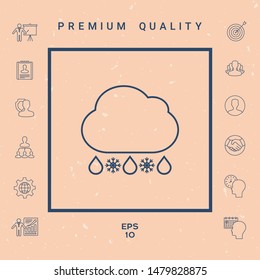 Cloud rain snow line icon. Graphic elements for your design