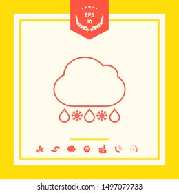 Cloud rain snow line icon. Graphic elements for your design