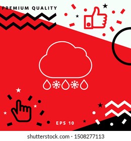 Cloud rain snow line icon. Graphic elements for your design